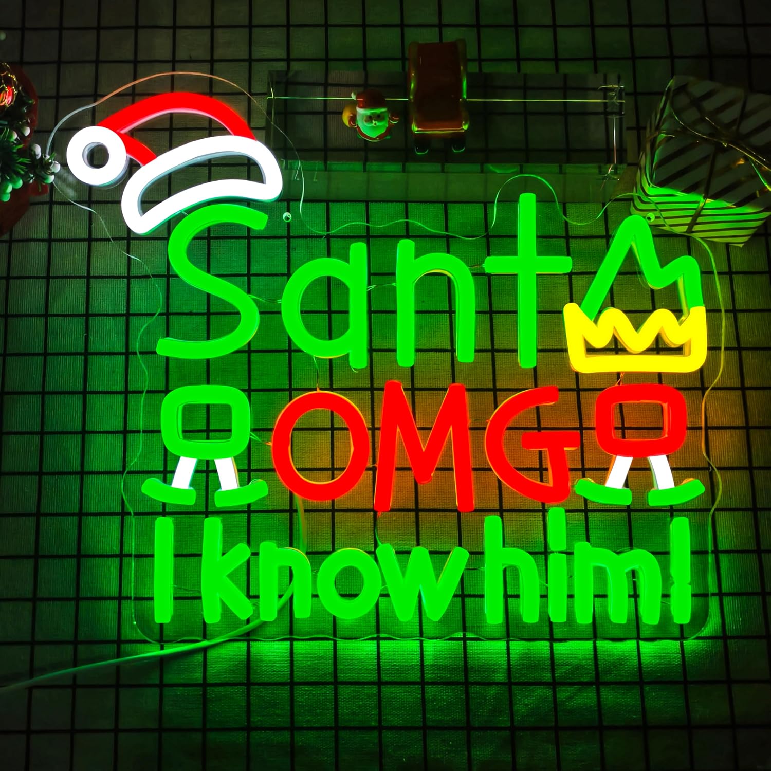USB Santa OMG I Know Him Neon  - Santa'S Elves Holiday Lighting & Decor Llc 评论和价格