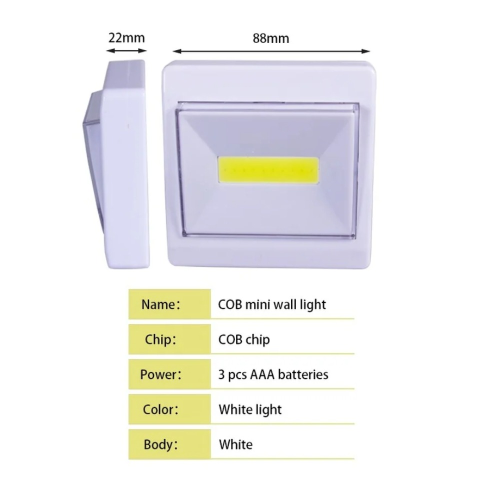 2 Pcs COB LED Night Lights AAA - Garage Lighting Decor 评论和价格