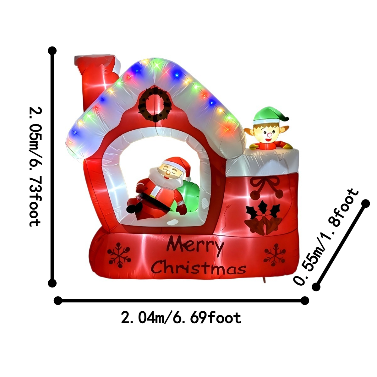 6.7FT Christmas Inflatable Orn - Santa'S Elves Holiday Lighting & Decor Llc 评论和价格