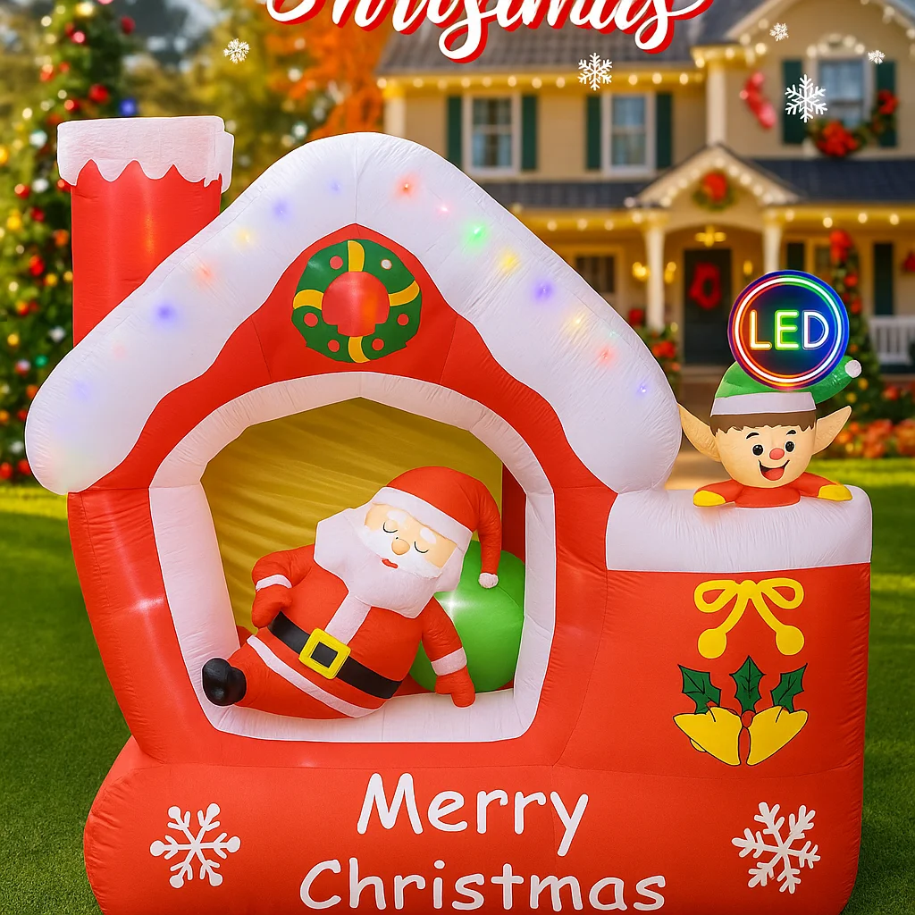 7FT Giant Christmas Inflatable - Santa'S Elves Holiday Lighting & Decor Llc 评论和价格