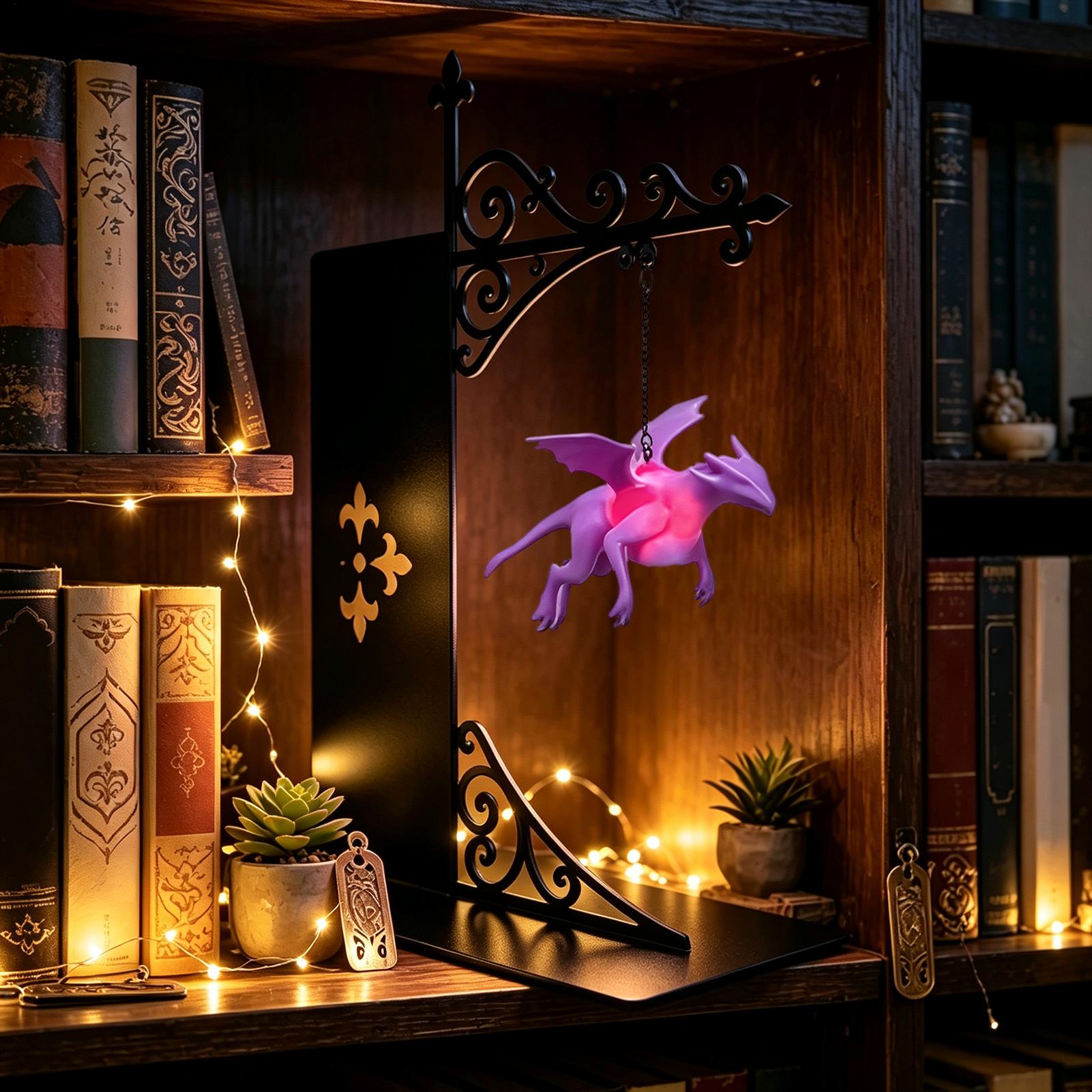 Unique Floating Dragon Bookshe - Unique Lighting Decor 评论和价格